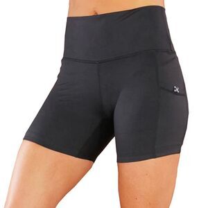 CVG Black Ribbed 5" Bike Shorts with Side Pockets Size XL No-Slip Strip Active